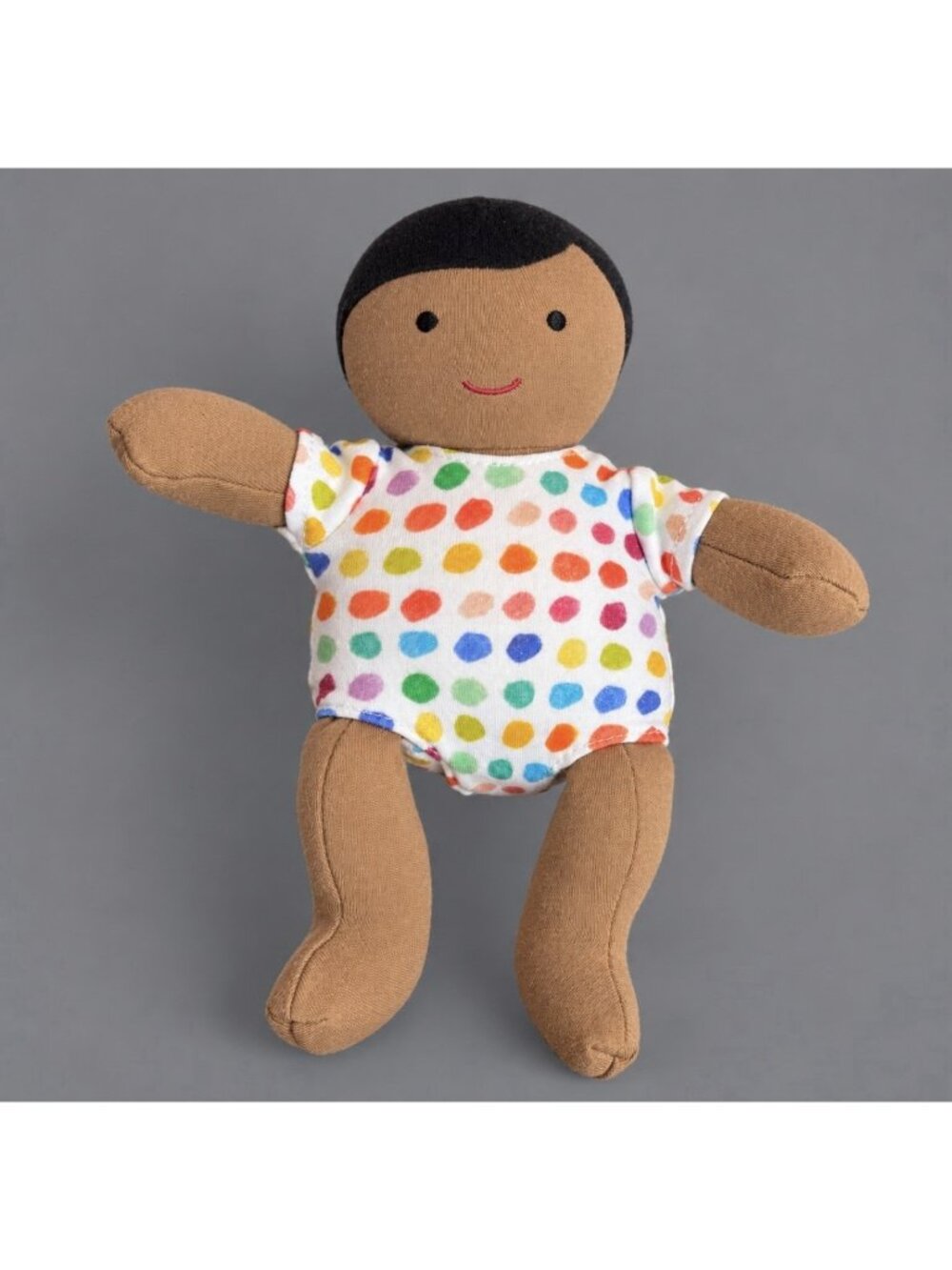 LOVEVERY Organic Cotton Medium Brown Skin 8" Plush Gender Neutral Baby Doll